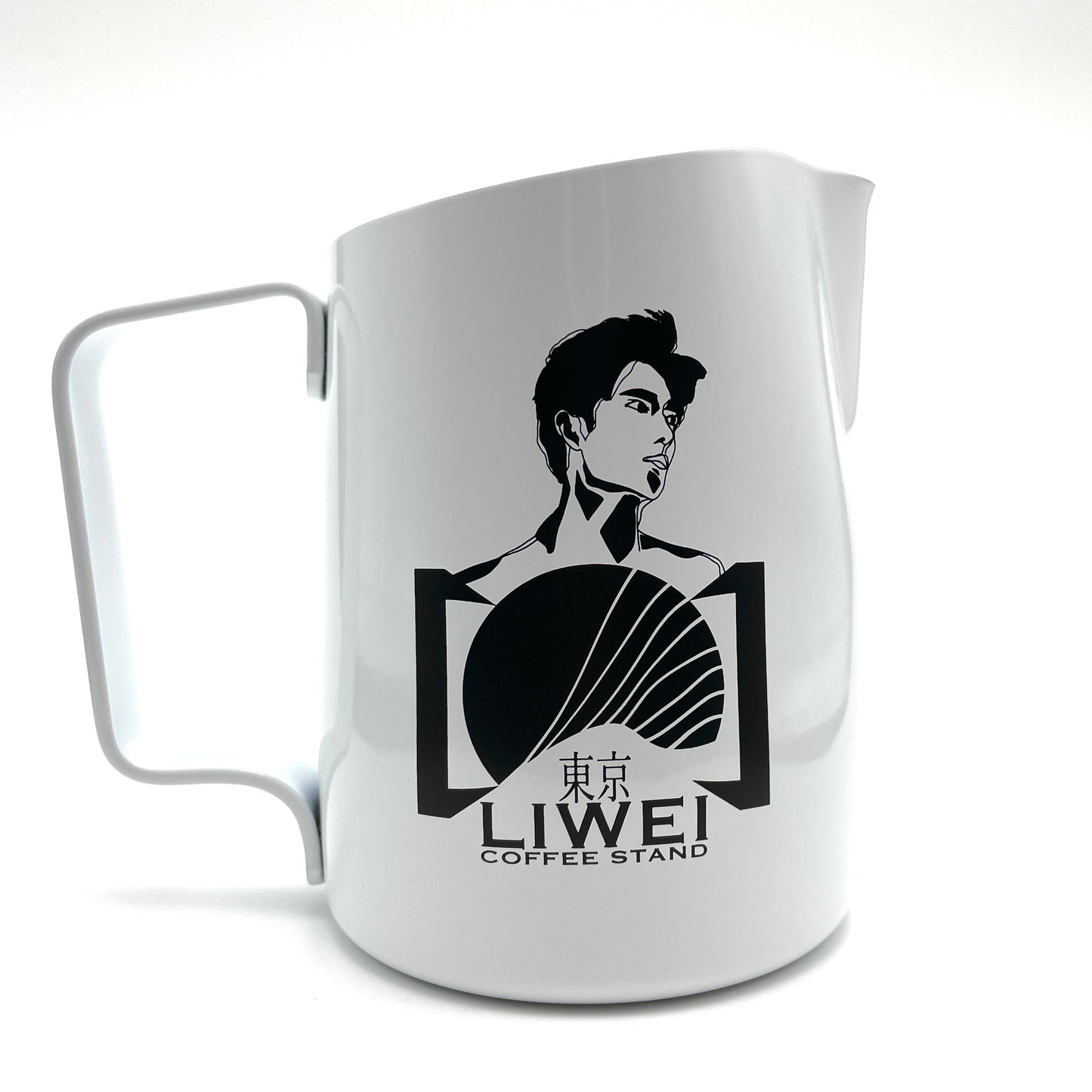 450mL White Latte Art Milk Jug - #06 Round Spout (LIWEI)