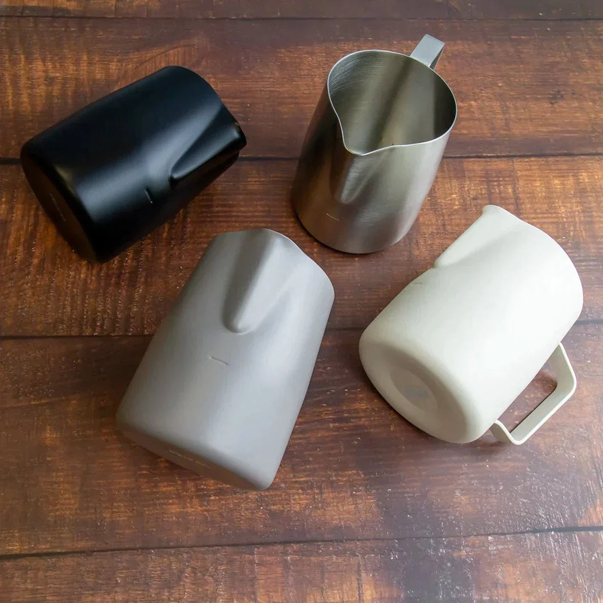 650mL Brushed Steel Latte Art Jug - #09 Wide - Homey Koffee