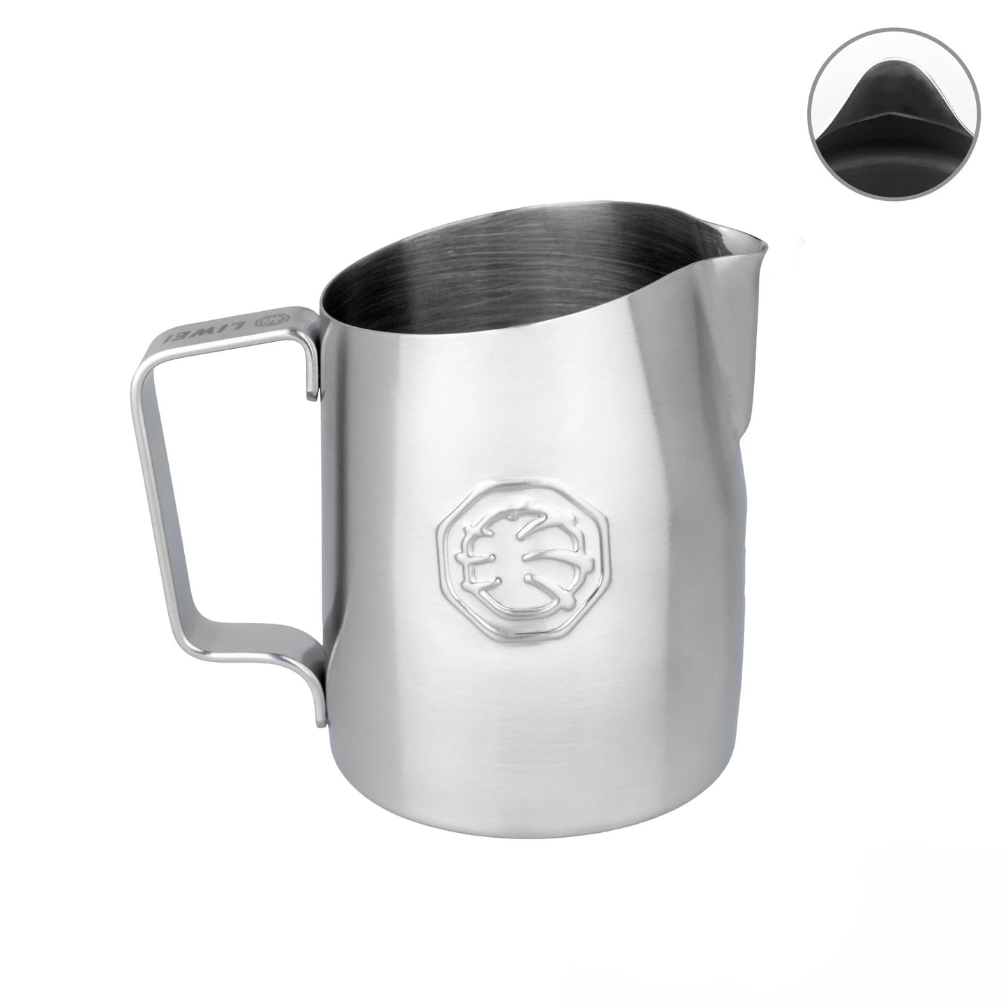 500mL White Latte Art Milk Jug - #06 Round Spout (LIWEI)