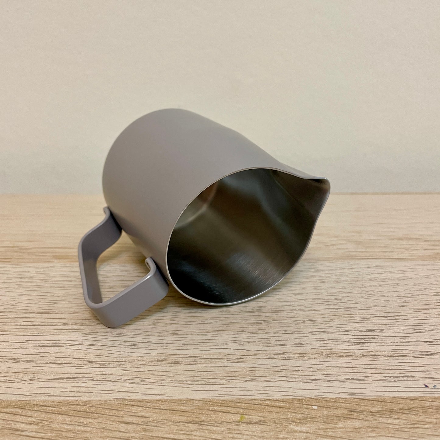 300mL Cinder Grey Latte Art Jug - #06 Round - Homey Koffee
