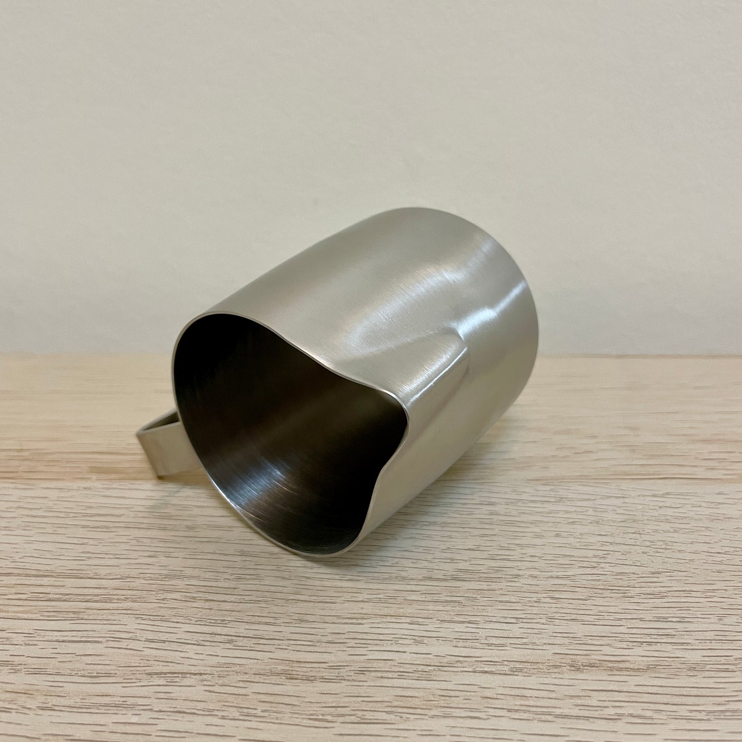 300mL Brushed Steel Latte Art Jug - #06 Round - Homey Koffee