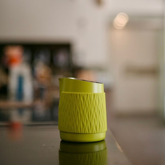 450mL Lime Green Handleless Latte Art Jug - #06 Round