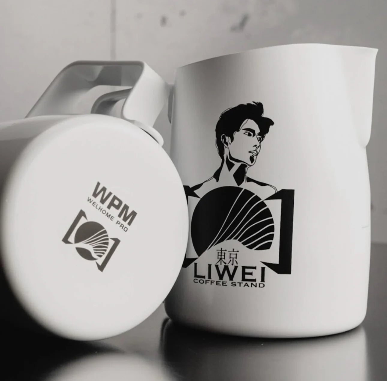 450mL White Latte Art Milk Jug - #06 Round Spout (LIWEI)