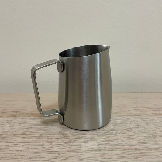 450mL Brushed Steel Latte Art Jug - #06 Round - Homey Koffee