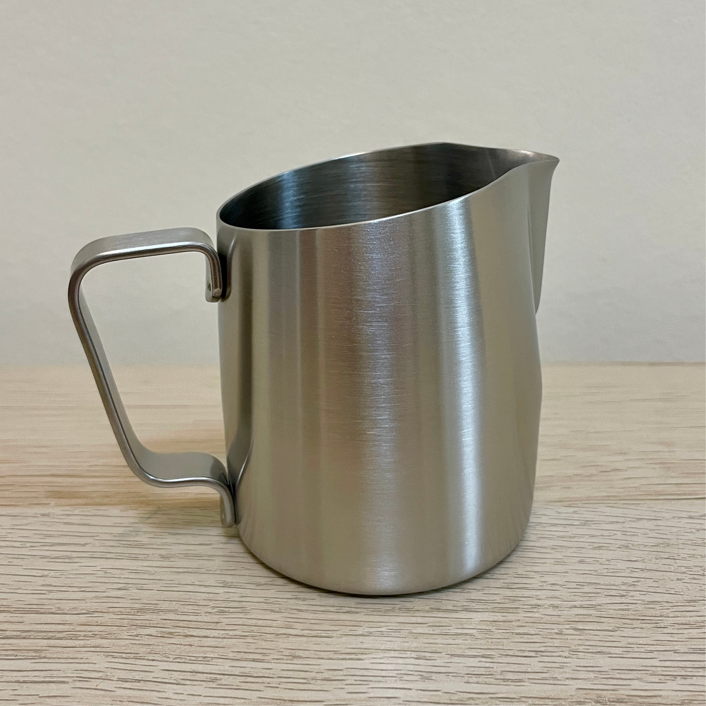 300mL Brushed Steel Latte Art Jug - #06 Round - Homey Koffee