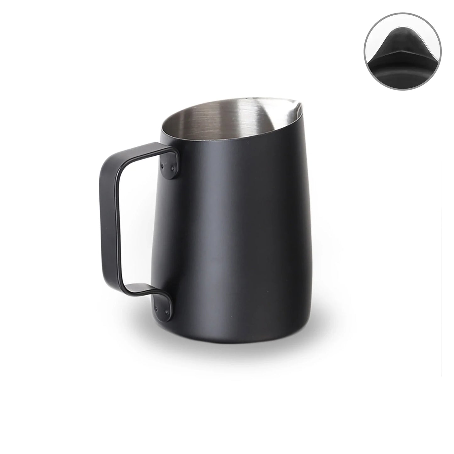 450mL Black Latte Art Jug - #06 Round - Homey Koffee