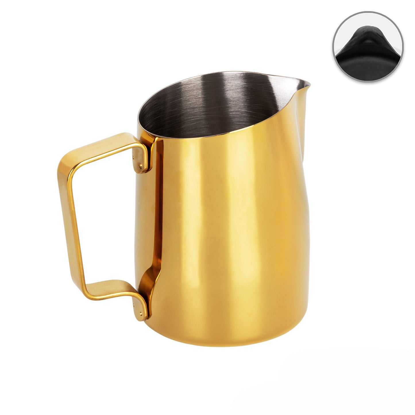 450mL Gold Latte Art Jug - #06 Round - Homey Koffee