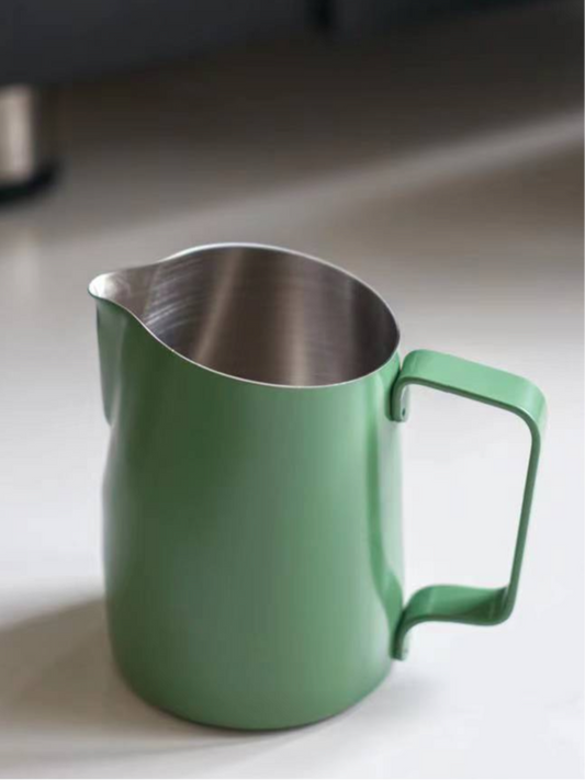 450mL Matt Green Latte Art Jug - #22 Slow Pour Supply x WPM