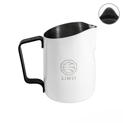 450mL Black & White Latte Art Milk Jug - #06 Round Spout (LIWEI)